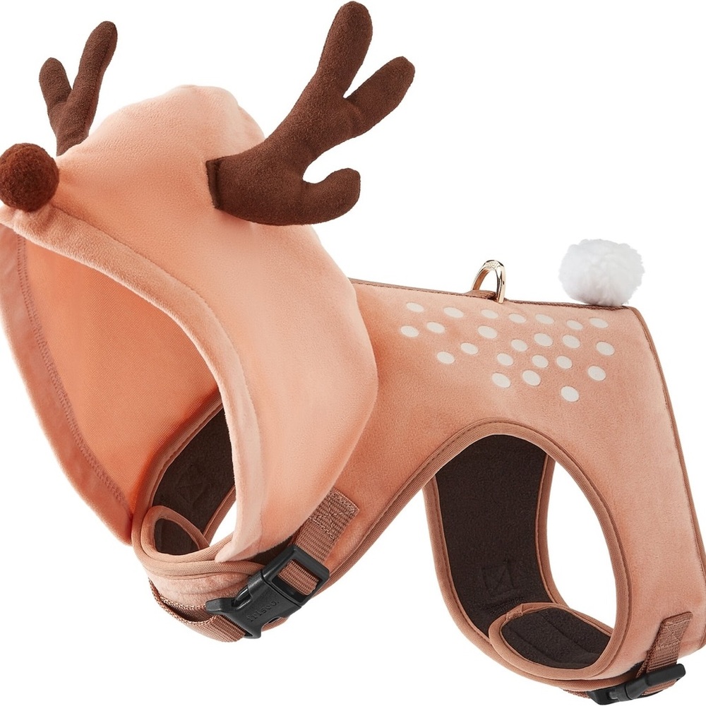 Frisco Festive Reindeer Dog Harness - Tan